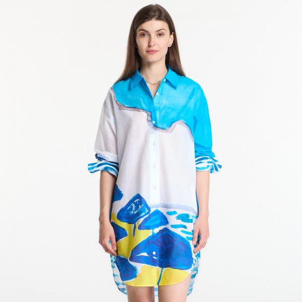 Šaty Michael Kors X Christina Zimpel Beach Shirt Dress White XS