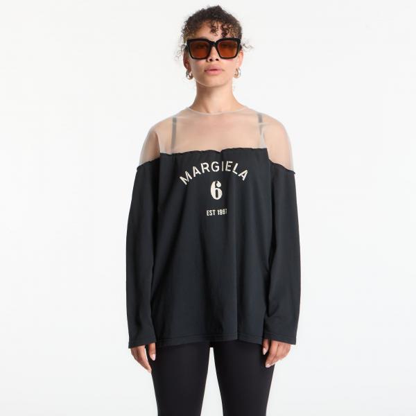 Tričko MM6 Jersey Top With Mannequin Print Black XS