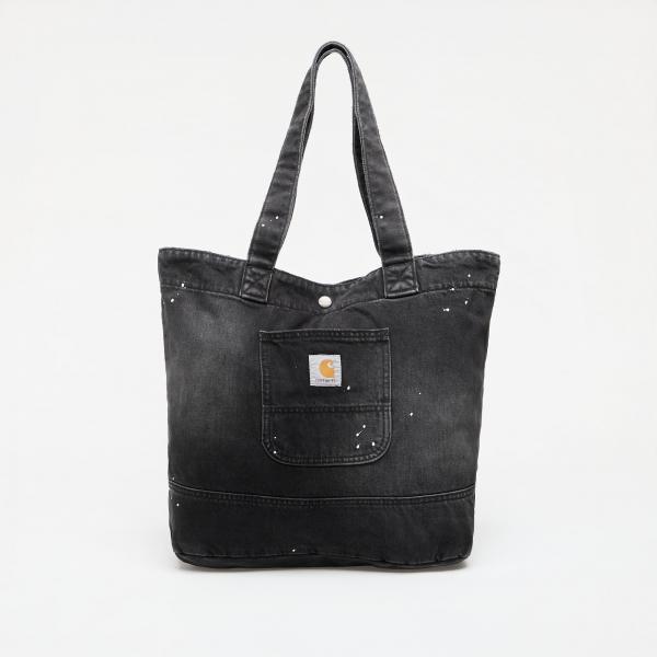 Taška Carhartt WIP Denim Tote Black Destroy Wash, Splatter Universal