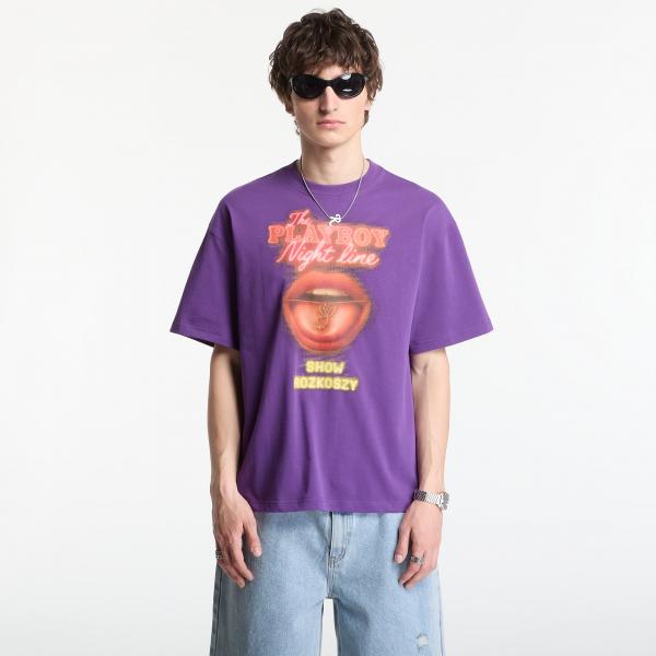 Tričko Playboy x FTSHP T-Shirt Night Line UNISEX Purple XXL