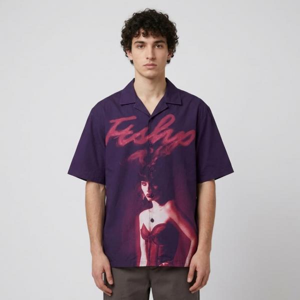 Košile Playboy x FTSHP Camp Shirt Purple S
