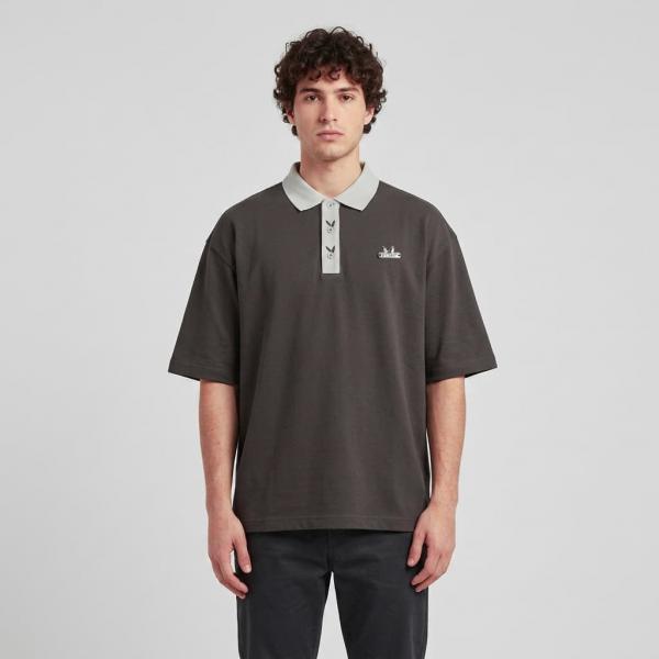 Tričko Playboy x FTSHP Short Sleeve Polo Dark Grey XXL