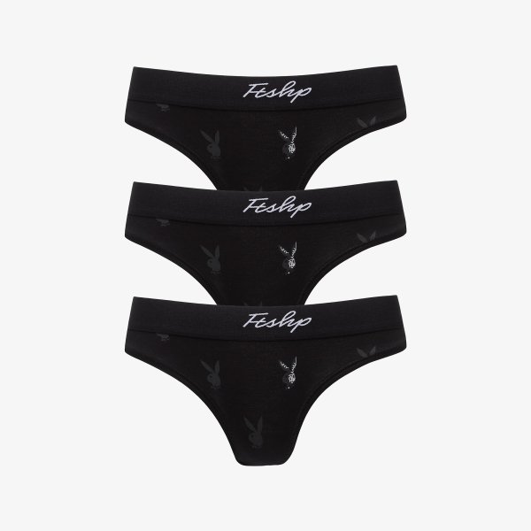 Kalhotky Playboy x FTSHP Underwear Womans Brief 3 Pack Black S