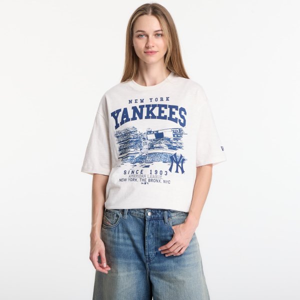 Tričko New Era MLB Slub Stadium OS Tee New York Yankees UNISEX Off White L