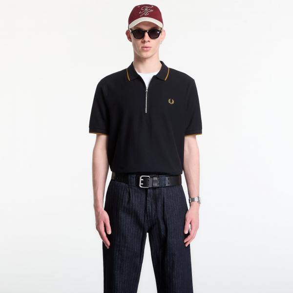 Tričko Fred Perry Crepe Pique Polo Shirt Black XL