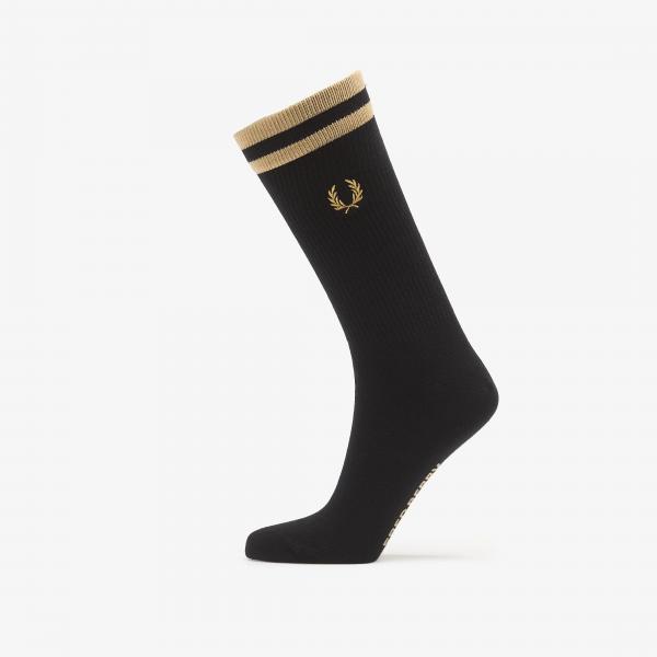 Ponožky Fred Perry Tipped Sports Sock Black/ Champagne 39-42
