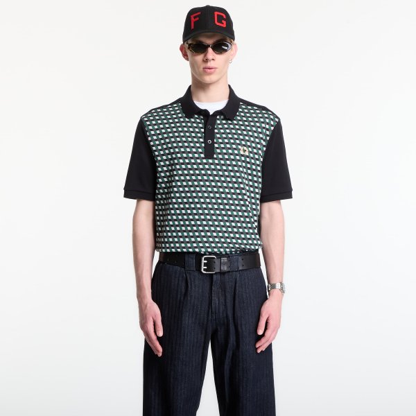 Tričko Fred Perry Geometric Polo Shirt Black S