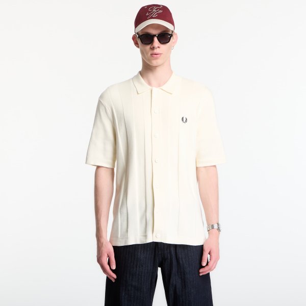 Košile Fred Perry Tonal Vertical Stripe Shirt Ecru L