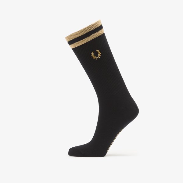 Ponožky Fred Perry Tipped Sports Sock Black/ Champagne 43-46