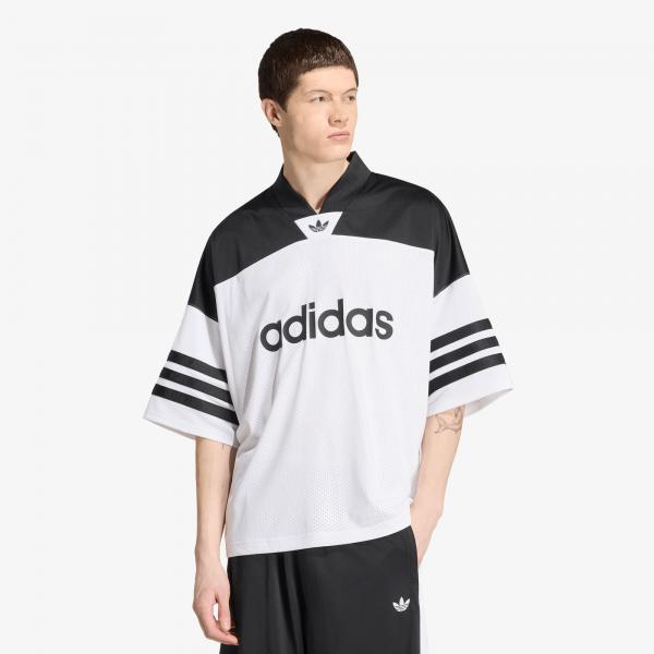 Dres adidas Adicolor Oversized American Football Jersey White/ Black L