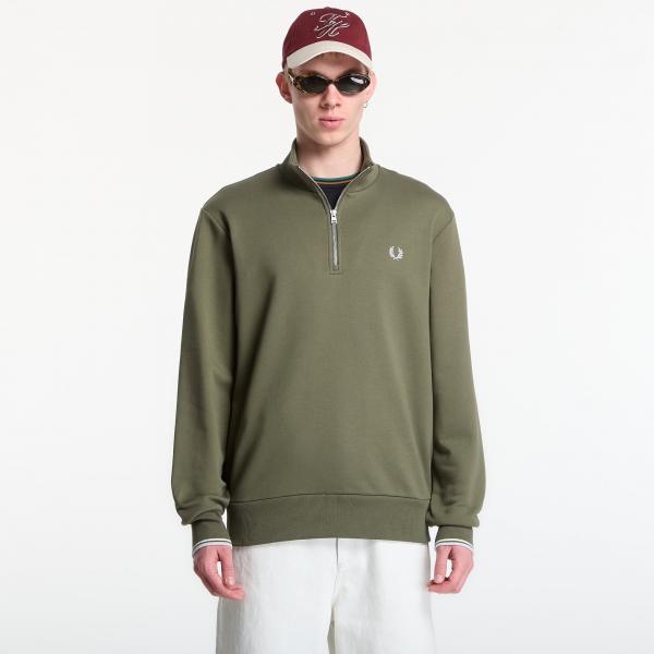 Mikina Fred Perry Half Zip Sweatshirt Green XL