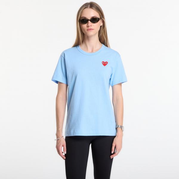 Tričko Comme des Garçons PLAY T-Shirt Red Emblem Knit UNISEX Blue XXL