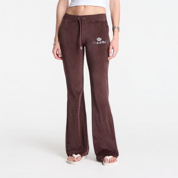 Tepláky Sporty & Rich Juicy Script Velour Sweatpant Chocolate S
