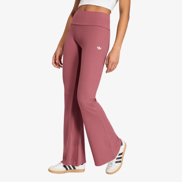 Legíny adidas Essentials Rib Flared Leggings Quiet Crimson M