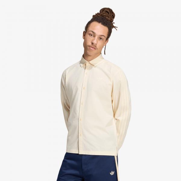 Košile adidas 3 Stripes Button Up Shirt Warm Vanilla M