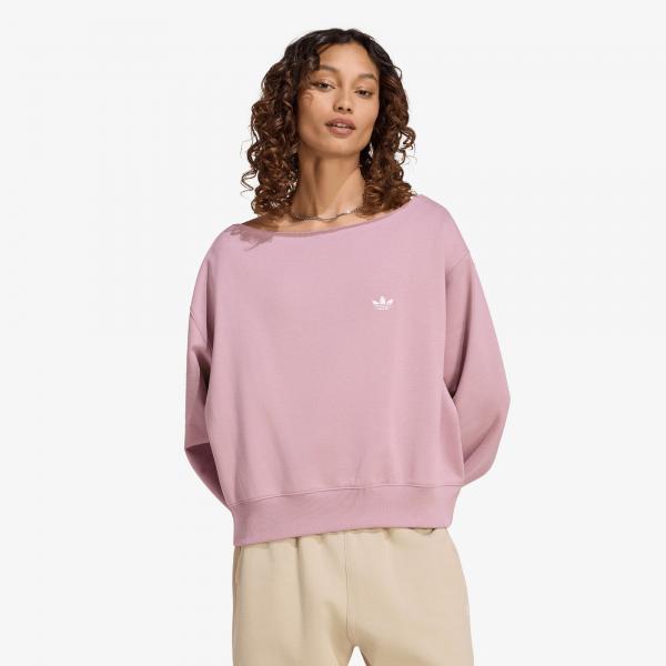 Mikina adidas Ess Crw Lo Magic Mauve M