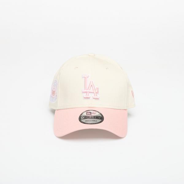 Kšiltovka New Era 9FORTY MLB WS Patch Los Angeles Dodgers Light Cream/ Pink Rouge Universal