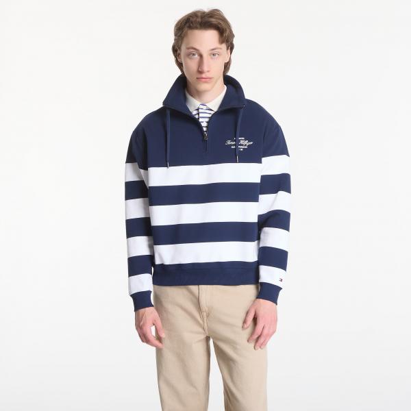 Mikina Tommy Hilfiger Nautical Block Stripe 1/4 Zip Carbon Navy L