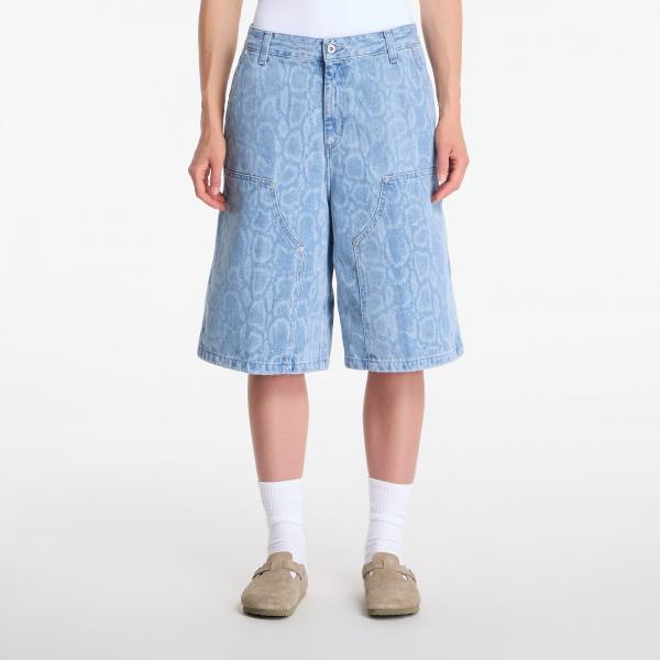 Šortky Carhartt WIP W' Snake Nixon Double Knee Short Snake Camo, Blue Bleached XS