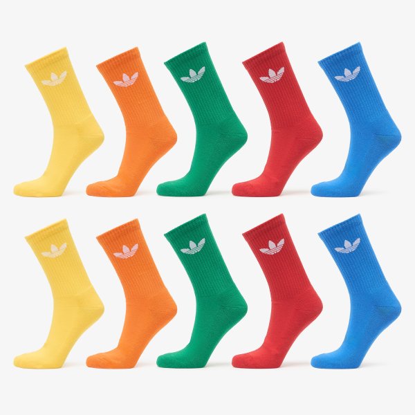 Ponožky adidas Trefoil Crew Socks 10-Pack Blue/ Green/ Better Scarlet S