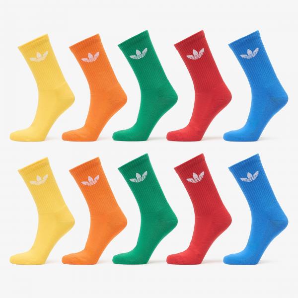 Ponožky adidas Trefoil Crew Socks 10-Pack Blue/ Green/ Better Scarlet S