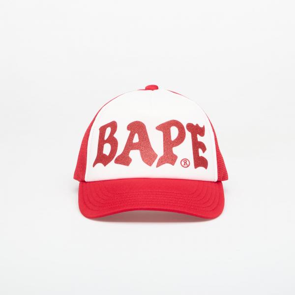 Kšiltovka A BATHING APE Bape Glitter Print Mesh Cap Red Universal