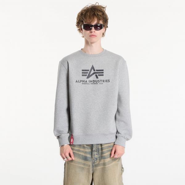 Mikina Alpha Industries Basic Sweater melange šedá S