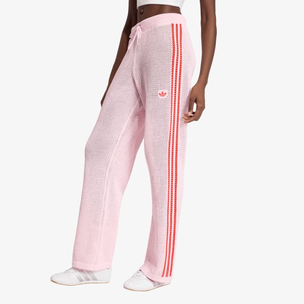 Tepláky adidas Crochet Track Pants Clear Pink/ Red L