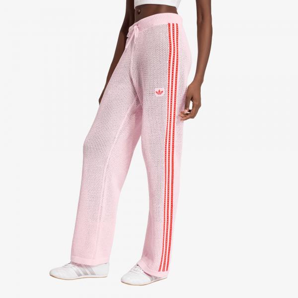 Tepláky adidas Crochet Track Pants Clear Pink/ Red L