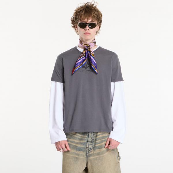 Tričko Alpha Industries Basic T-Shirt Contrast Stitch Grey Black/ Black L