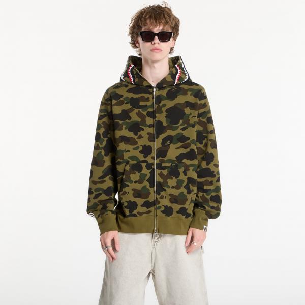 Mikina A BATHING APE 1st Camo Shark Full Zip Hoodie Green UNISEX L