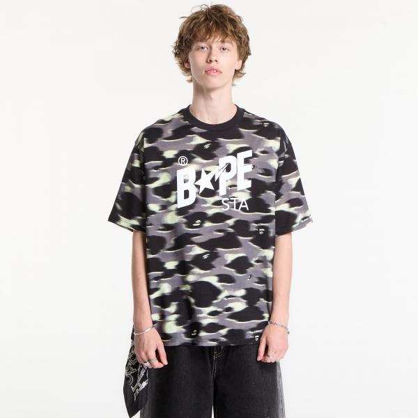 Tričko A BATHING APE Screen Camo Sta Logo Relaxed Fit Tee Black UNISEX M