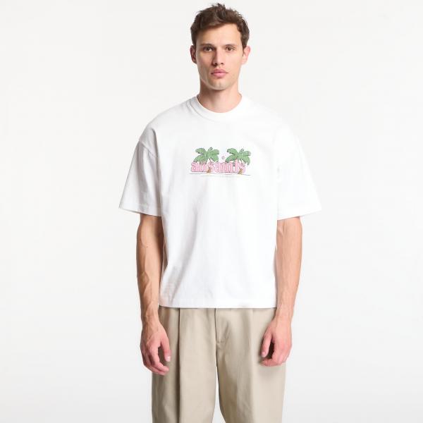 Tričko AllSaints Troppo Ss Crew Graphic T-Shirt Chalk White XL