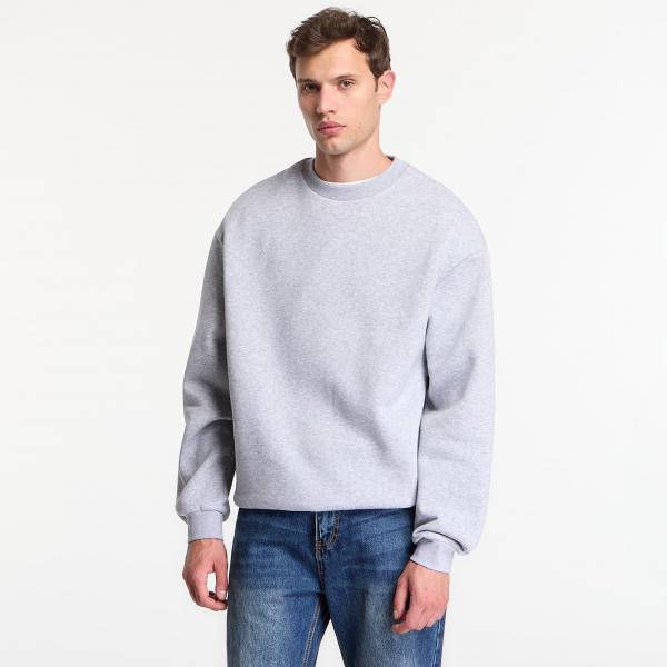 Mikina Urban Classics Fluffy Crewneck Heather Grey XXL