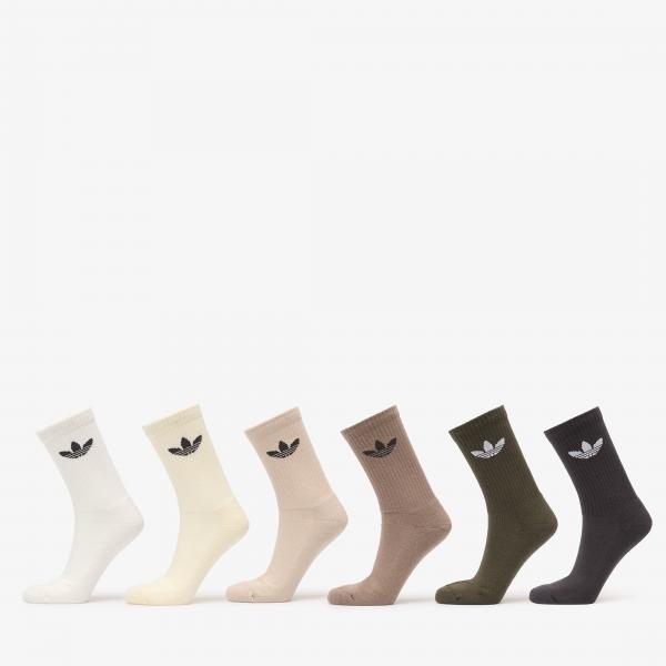 Ponožky adidas Trefoil Crew Sock Cushion 6-Pack Cloud White L