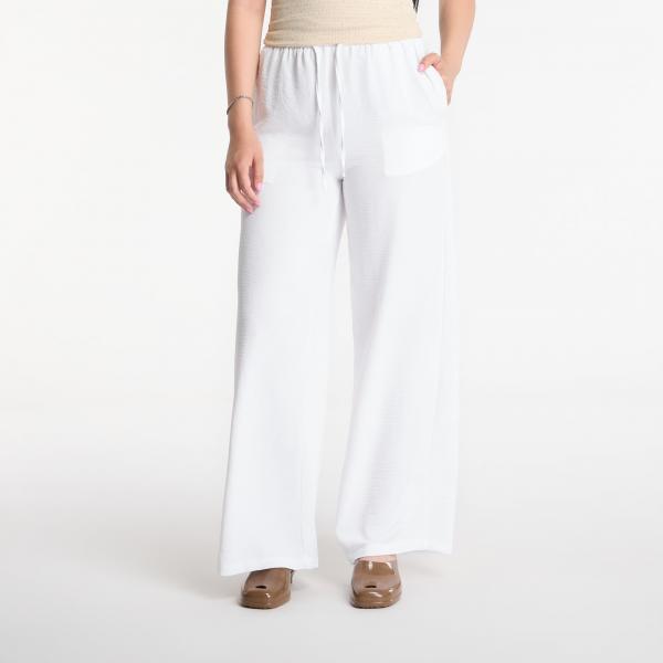 Kalhoty Urban Classics Structured Wideleg Pants White M