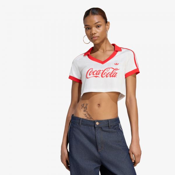 Dres adidas x Coca Cola Cropped Jersey Core White XL