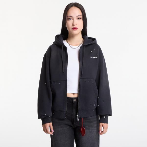 Mikina Carhartt WIP Hooded Painter Jacket UNISEX Black Destroy Wash, Splatter XS