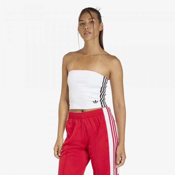 Top adidas 3 Stripes Tube Top White/ Black M