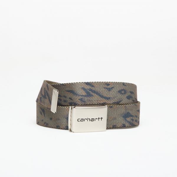 Pásek Carhartt WIP Clip Belt Chrome Duck Feather Print, Cypress Universal