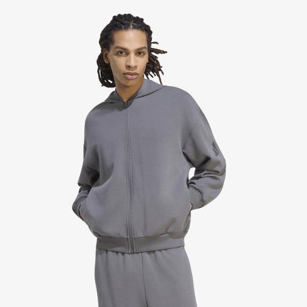 Mikina adidas Soft Lux Full-Zip Hoodie Grey Five S