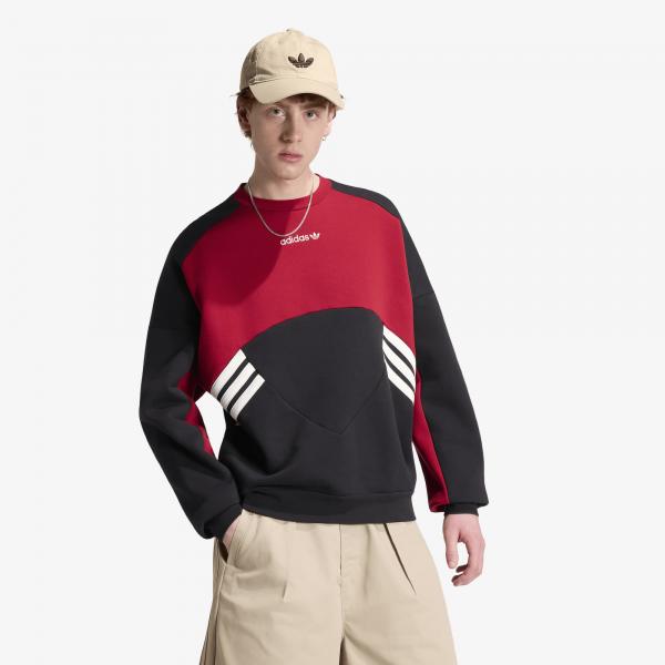Mikina adidas Cutline Crewneck Sweatshirt Black/ Team Victory Red M
