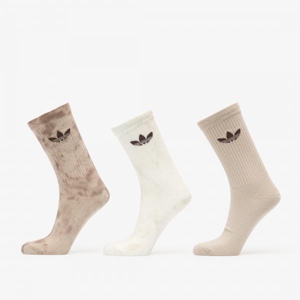 Ponožky adidas Tie Dye Crew Socks 3 Pairs Off White/ Wonder Beige/ Dark Brown XL