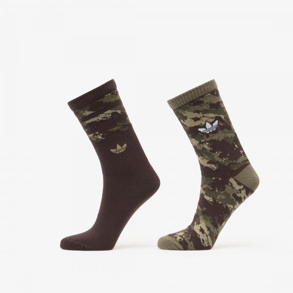 Ponožky adidas Camo Crew Sock 2-Pack Olive Strata/ Aurora Coffee S