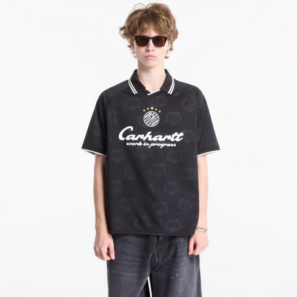 Tričko Carhartt WIP S/S Terrace Football T-Shirt UNISEX Heart Train Jacquard, Black XL
