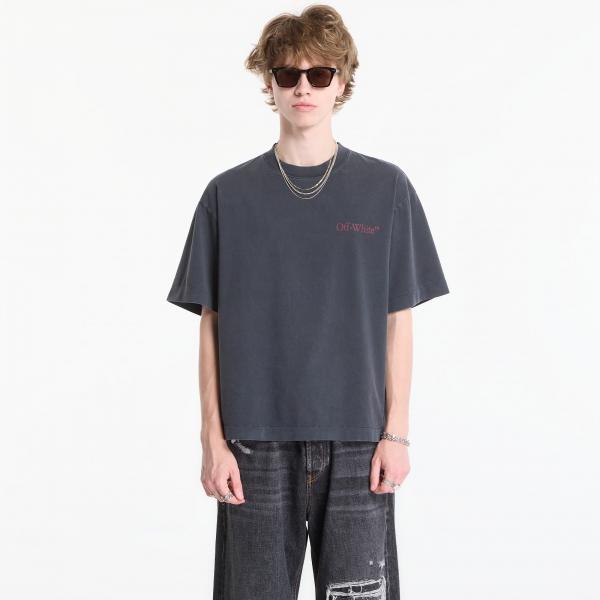 Tričko Off-White Cut Here Arrow Skate Tee UNISEX Fade Out Black/ Port Royal M