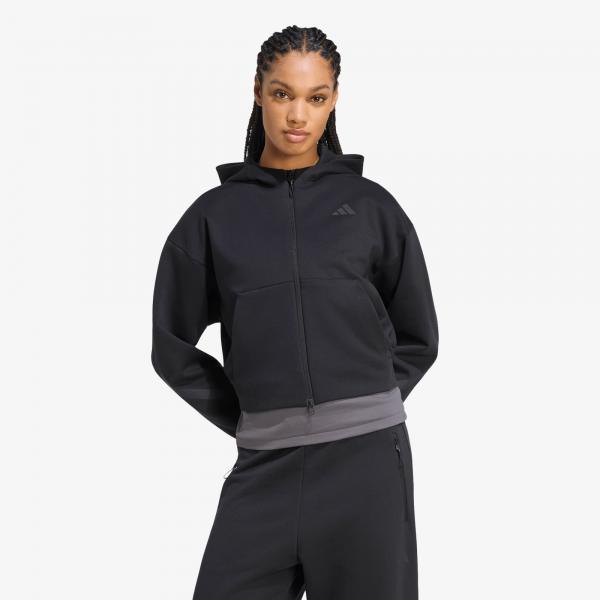 Mikina adidas Z.N.E. Cropped Full Zip Sweatshirt Black L