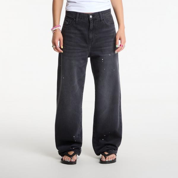 Džíny Carhartt WIP W' Arin Pant Black Destroy Wash, Splatter 30