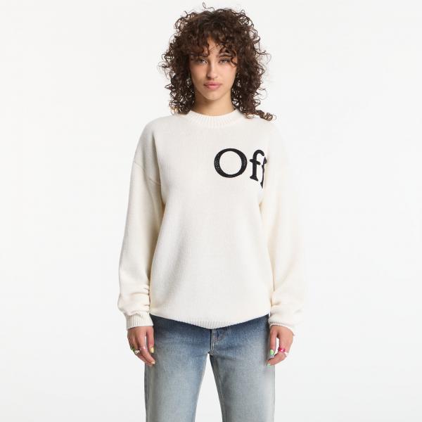 Svetr Off-White Bookish Shared Knit Crew UNISEX Ivory Black L