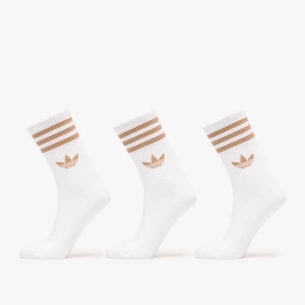 Ponožky adidas 3-Stripes Crew Socks 3-Pack White/ Cardboard L